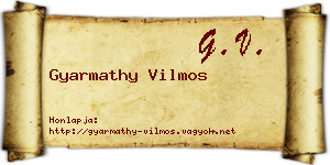 Gyarmathy Vilmos névjegykártya